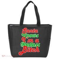 Santa Knows I'm A Badass B*tch Tote Bag thumb 0