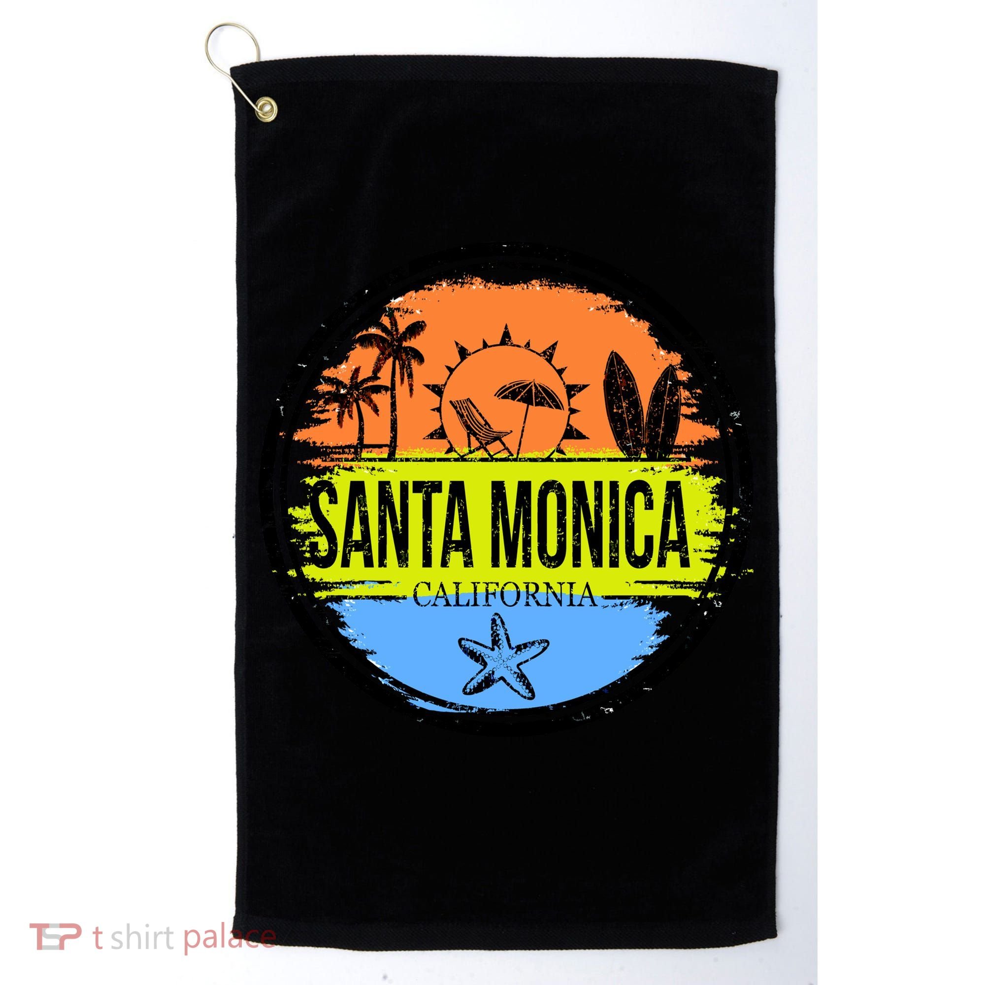 Santa Monica California Golf Towel
