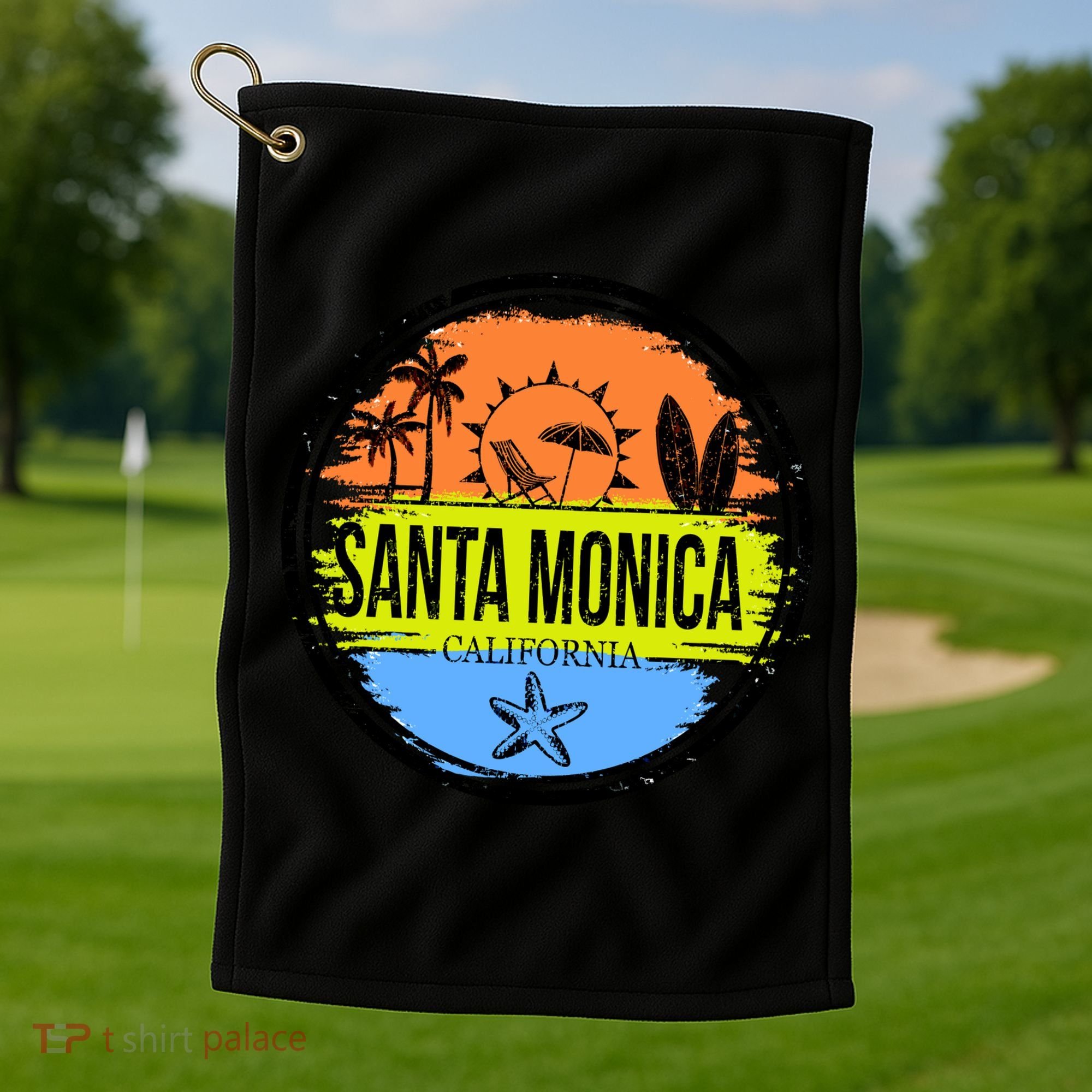 Santa Monica California Golf Towel