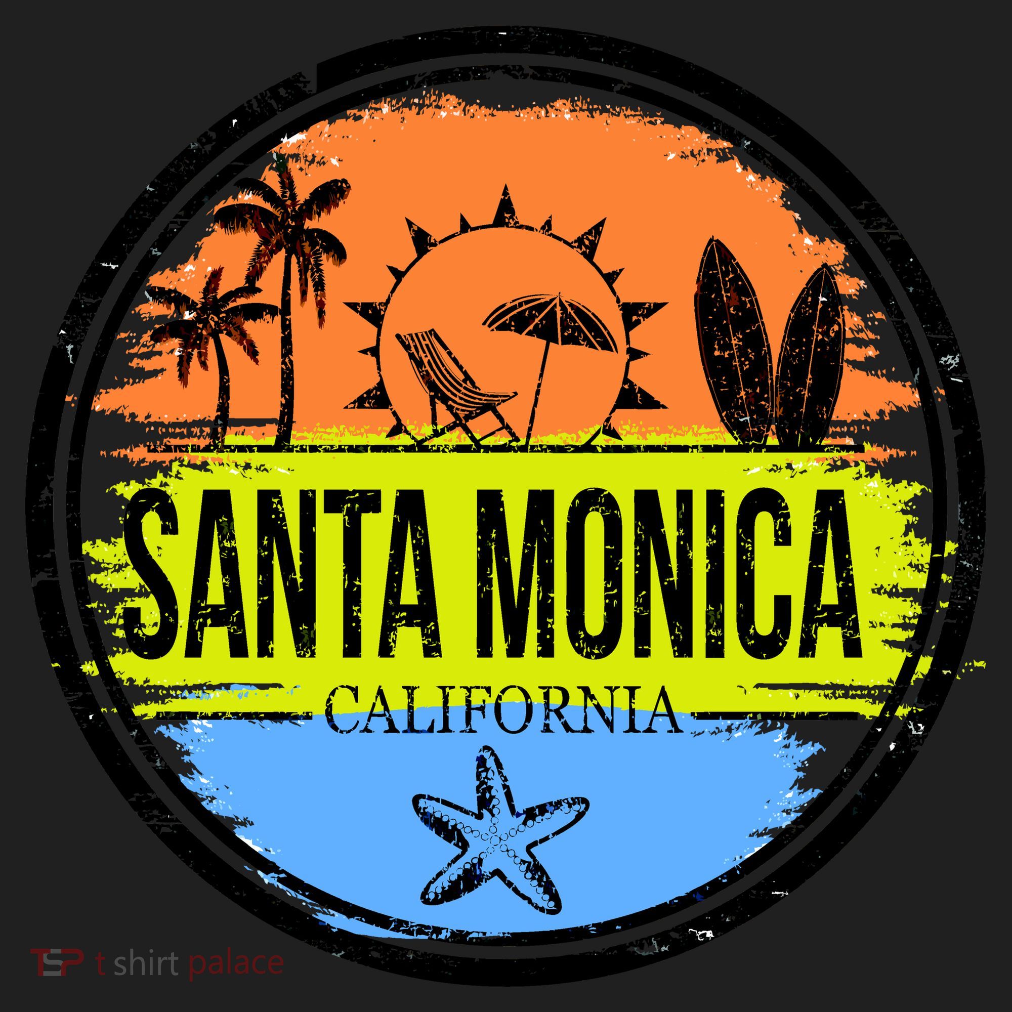 Santa Monica California Golf Towel