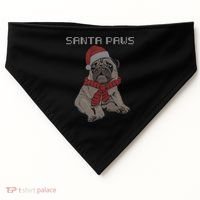 Santa Paws Pug USA-Made Doggie Bandana thumb 0