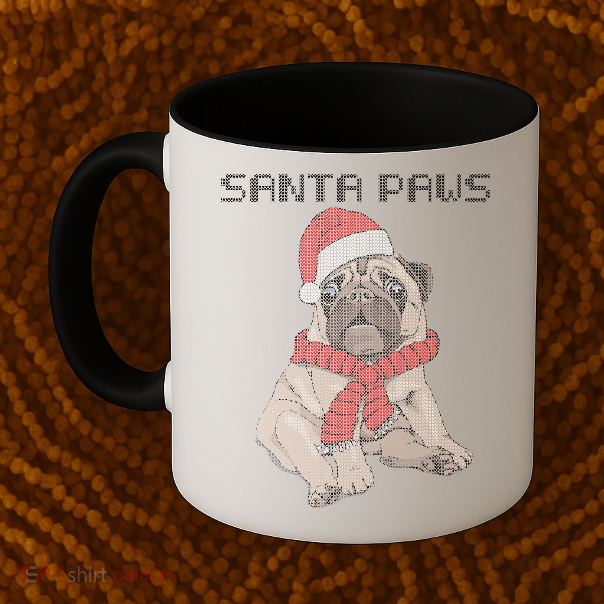 Santa Paws Pug Coffee Mug
