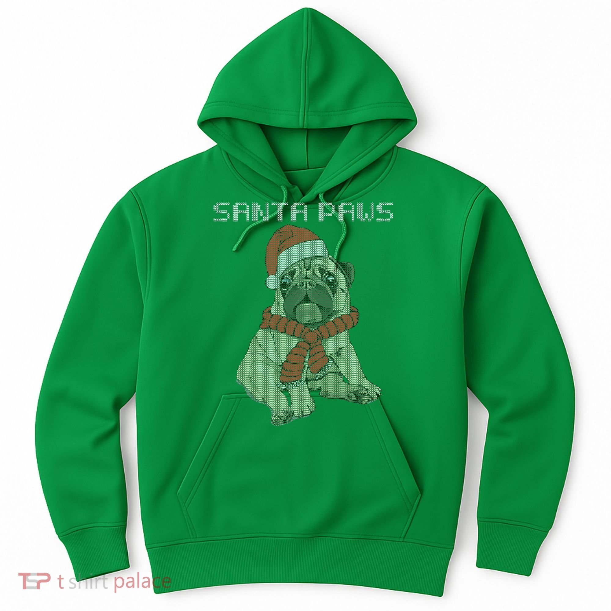 Santa Paws Pug Hoodie