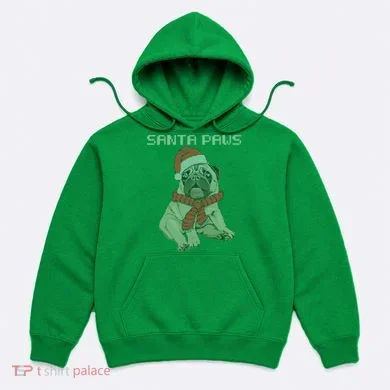 Santa Paws Pug Hoodie