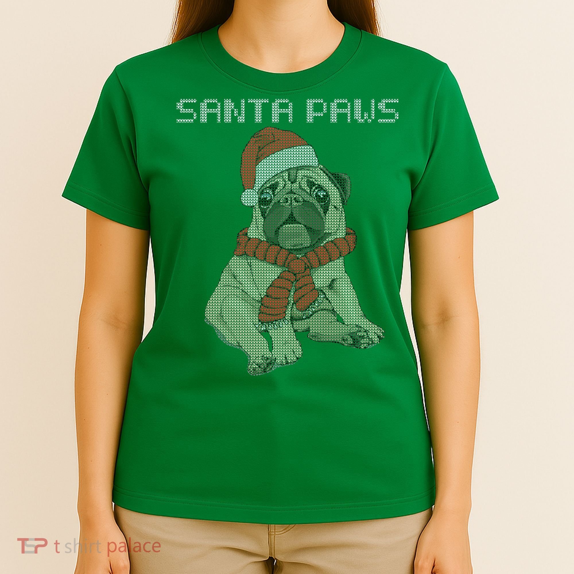 Santa Paws Pug T-Shirt