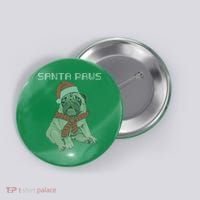 Santa Paws Pug Button thumb 0