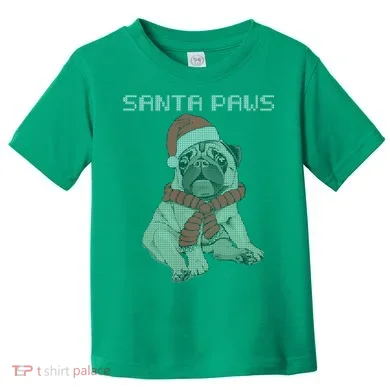 Santa Paws Pug Toddler T-Shirt