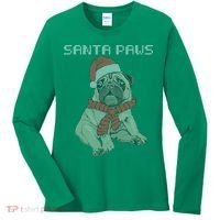 Santa Paws Pug Women's Long Sleeve Shirt thumb 0