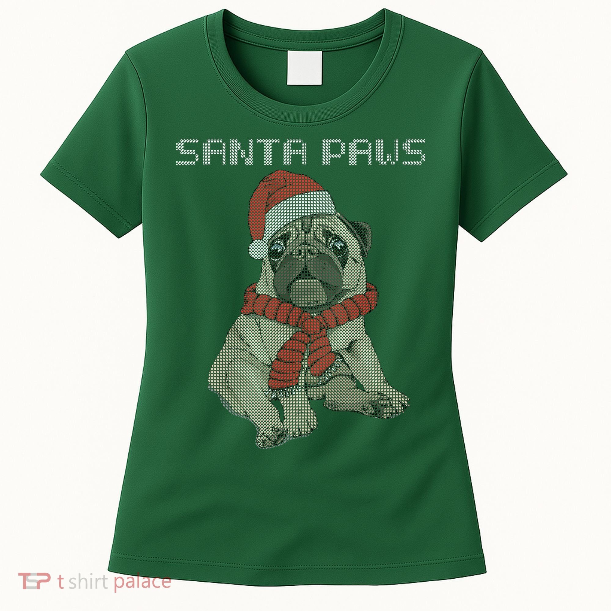 Santa Paws Pug Women's T-Shirt