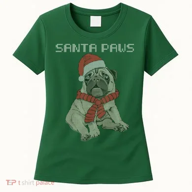 Santa Paws Pug Women's T-Shirt