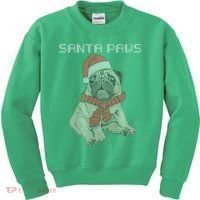 Santa Paws Pug Kids Sweatshirt thumb 0