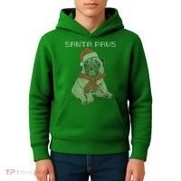Santa Paws Pug Kids Hoodie thumb 4