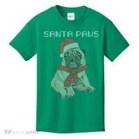 Santa Paws Pug Kids T-Shirt thumb 0