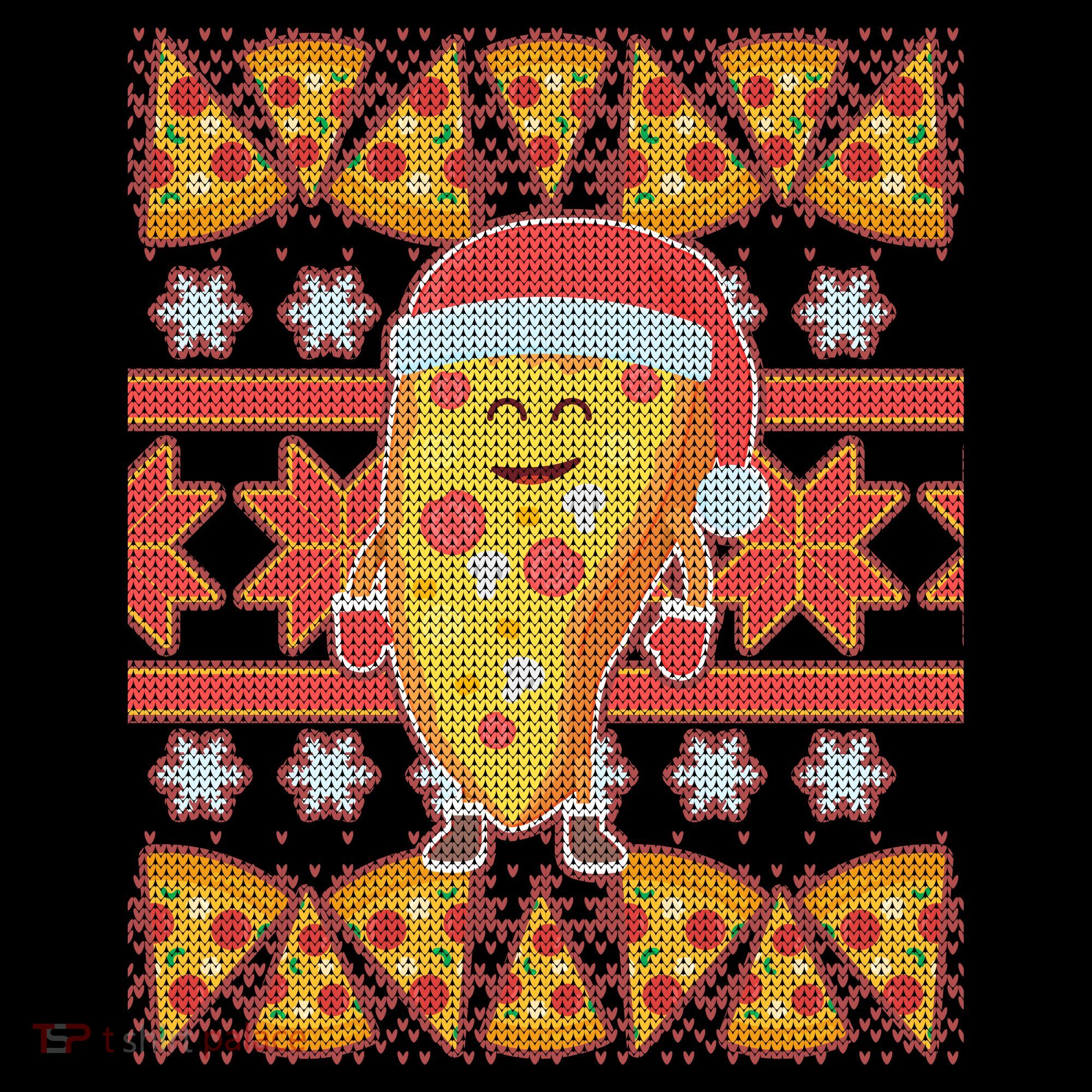 Santa Pizza Lover Ugly Christmas Sweater Women's Tank Top