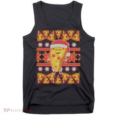 Santa Pizza Lover Ugly Christmas Sweater Tank Top
