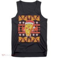 Santa Pizza Lover Ugly Christmas Sweater Tank Top thumb 0