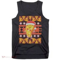 Santa Pizza Lover Ugly Christmas Sweater Tank Top thumb 0