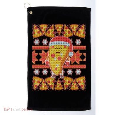 Santa Pizza Lover Ugly Christmas Sweater Golf Towel