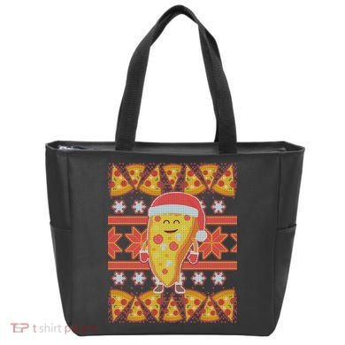 Santa Pizza Lover Ugly Christmas Sweater Tote Bag