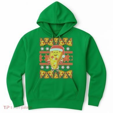 Santa Pizza Lover Ugly Christmas Sweater Hoodie