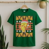 Santa Pizza Lover Ugly Christmas Sweater T-Shirt thumb 2