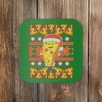 Santa Pizza Lover Ugly Christmas Sweater Coaster thumb 0