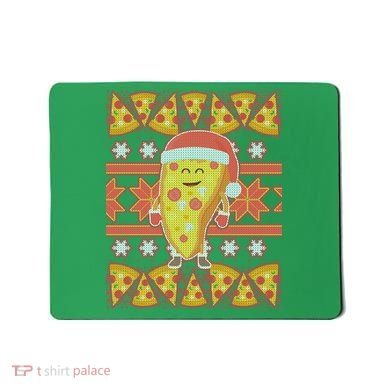 Santa Pizza Lover Ugly Christmas Sweater Mousepad