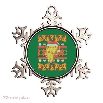 Santa Pizza Lover Ugly Christmas Sweater Ornament