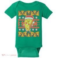 Santa Pizza Lover Ugly Christmas Sweater Baby Bodysuit thumb 0