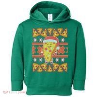 Santa Pizza Lover Ugly Christmas Sweater Toddler Hoodie thumb 0