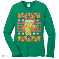 Santa Pizza Lover Ugly Christmas Sweater Women's Long Sleeve Shirt thumb 0