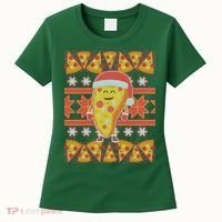 Santa Pizza Lover Ugly Christmas Sweater Women's T-Shirt thumb 0