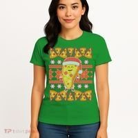 Santa Pizza Lover Ugly Christmas Sweater Women's T-Shirt thumb 4