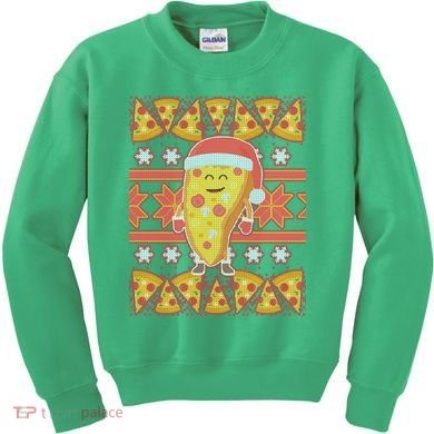 Santa Pizza Lover Ugly Christmas Sweater Kids Sweatshirt