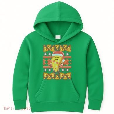 Santa Pizza Lover Ugly Christmas Sweater Kids Hoodie