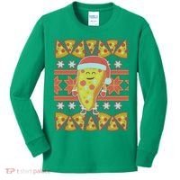 Santa Pizza Lover Ugly Christmas Sweater Kids Long Sleeve Shirt thumb 0