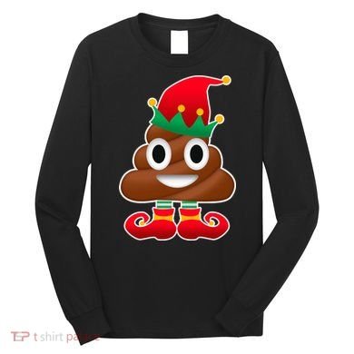 Santa Poop Emoji Christmas Long Sleeve Shirt