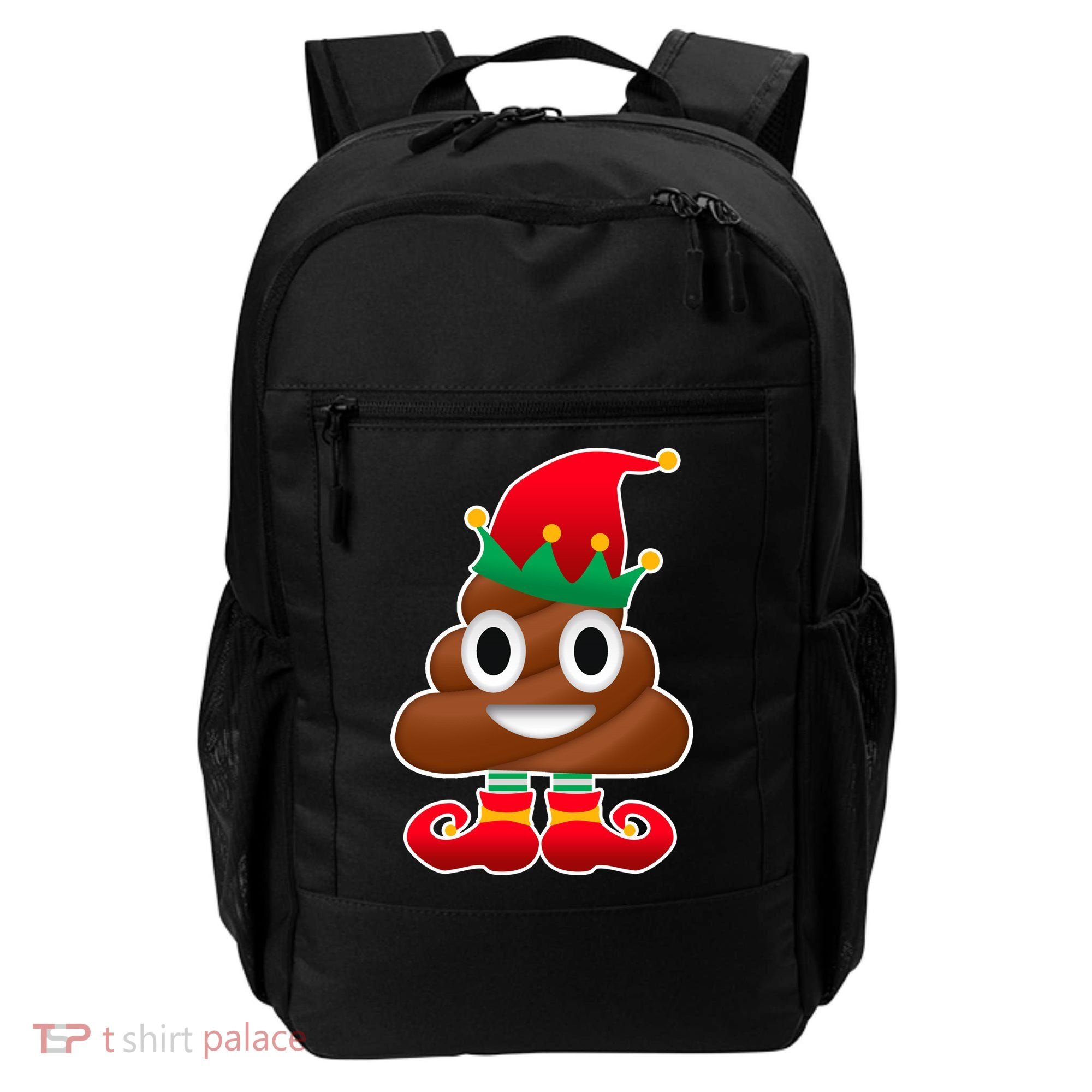 Santa Poop Emoji Christmas Backpack