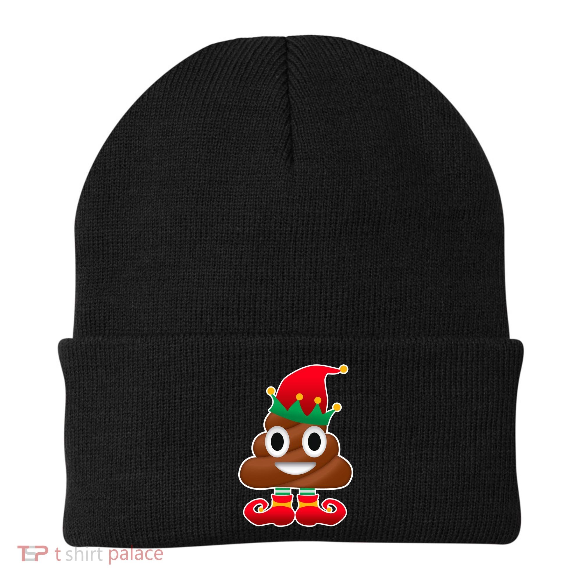 Santa Poop Emoji Christmas Beanie