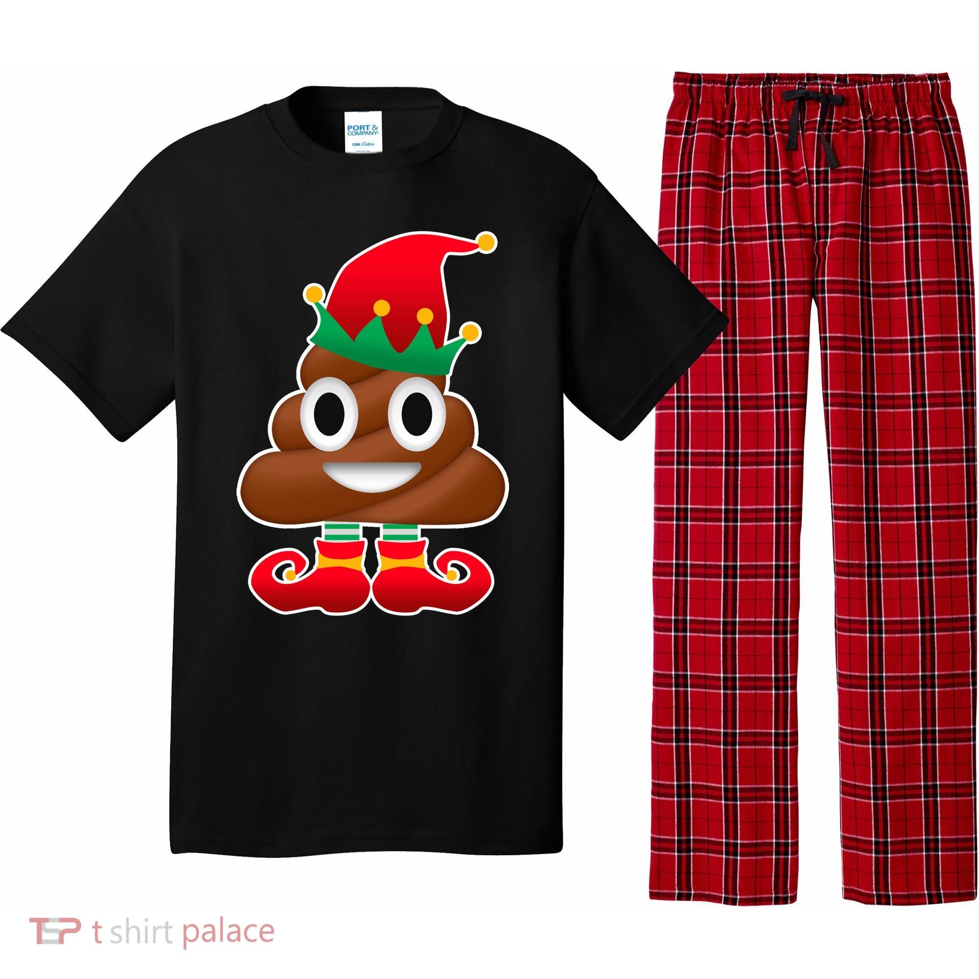 Santa Poop Emoji Christmas Pajama Set