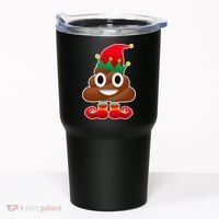 Santa Poop Emoji Christmas Tumbler thumb 0