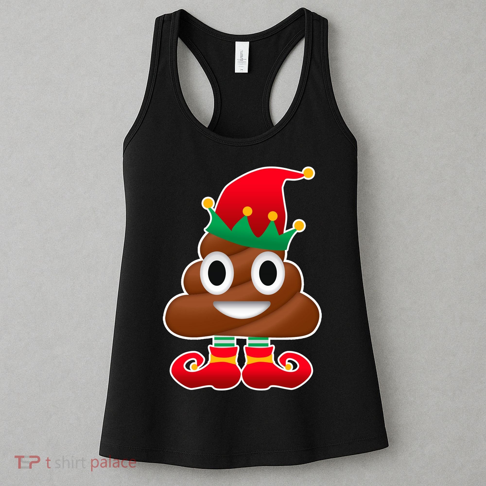 Santa Poop Emoji Christmas Women's Tank Top