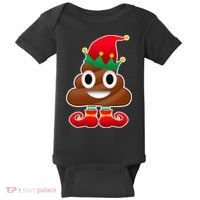 Santa Poop Emoji Christmas Baby Bodysuit thumb 0