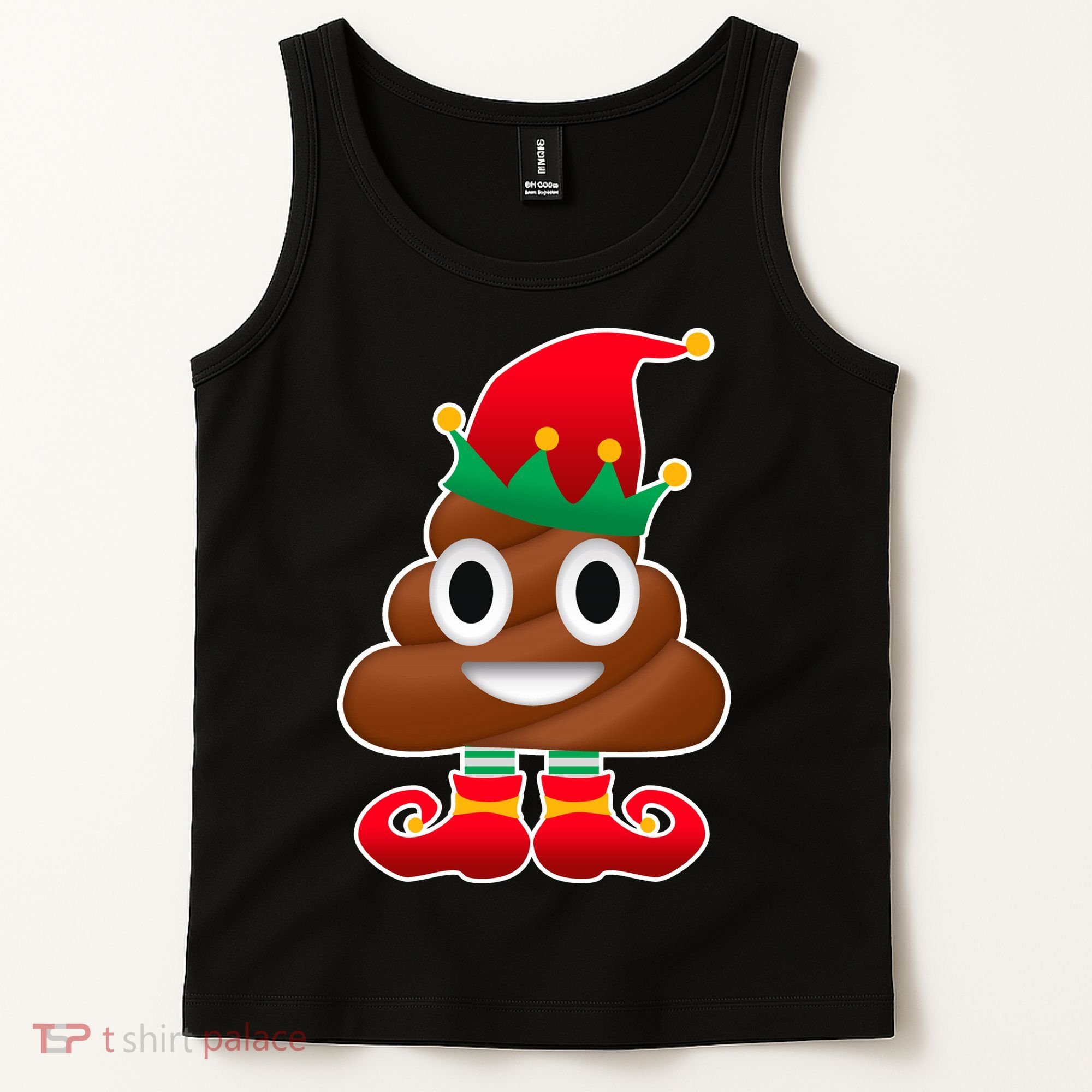 Santa Poop Emoji Christmas Tank Top