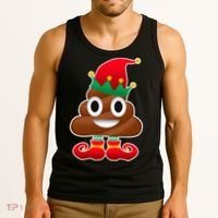 Santa Poop Emoji Christmas Tank Top thumb 3