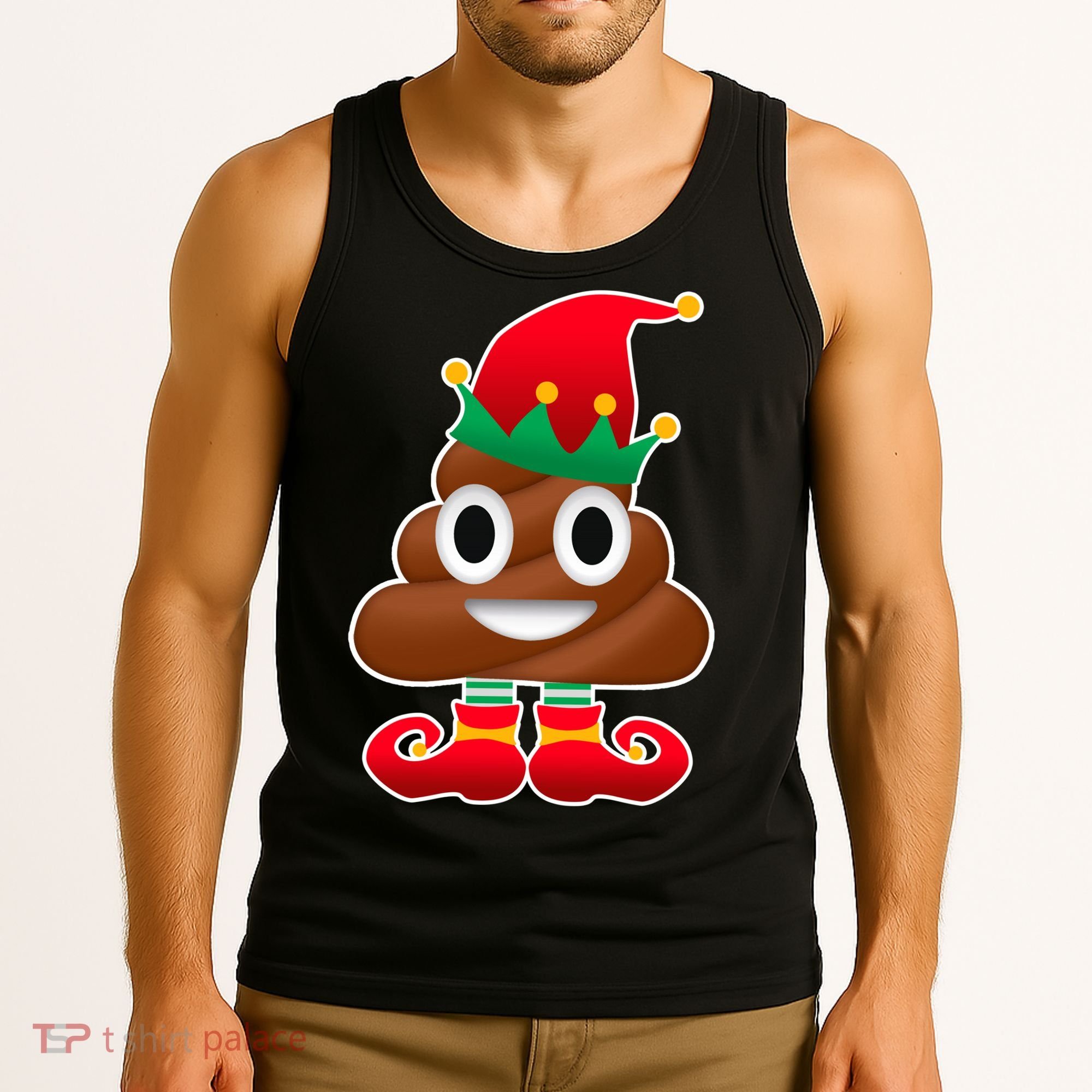 Santa Poop Emoji Christmas Tank Top