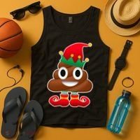 Santa Poop Emoji Christmas Tank Top thumb 4