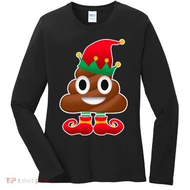Santa Poop Emoji Christmas Women's Long Sleeve Shirt