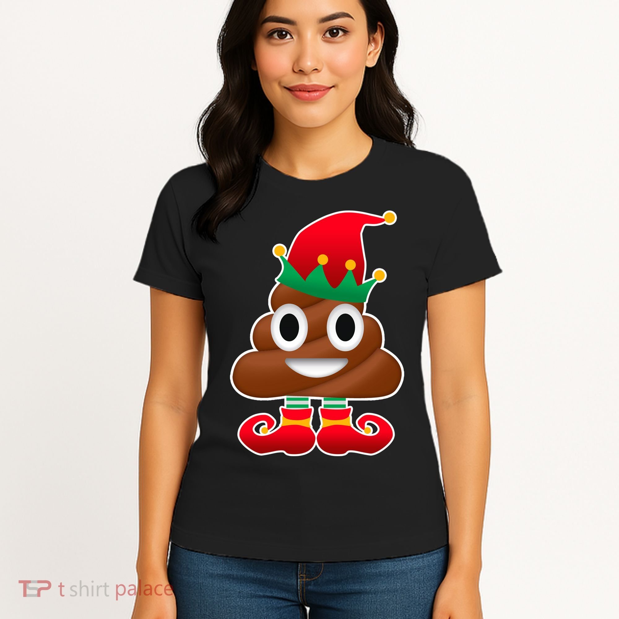 Santa Poop Emoji Christmas Women's T-Shirt