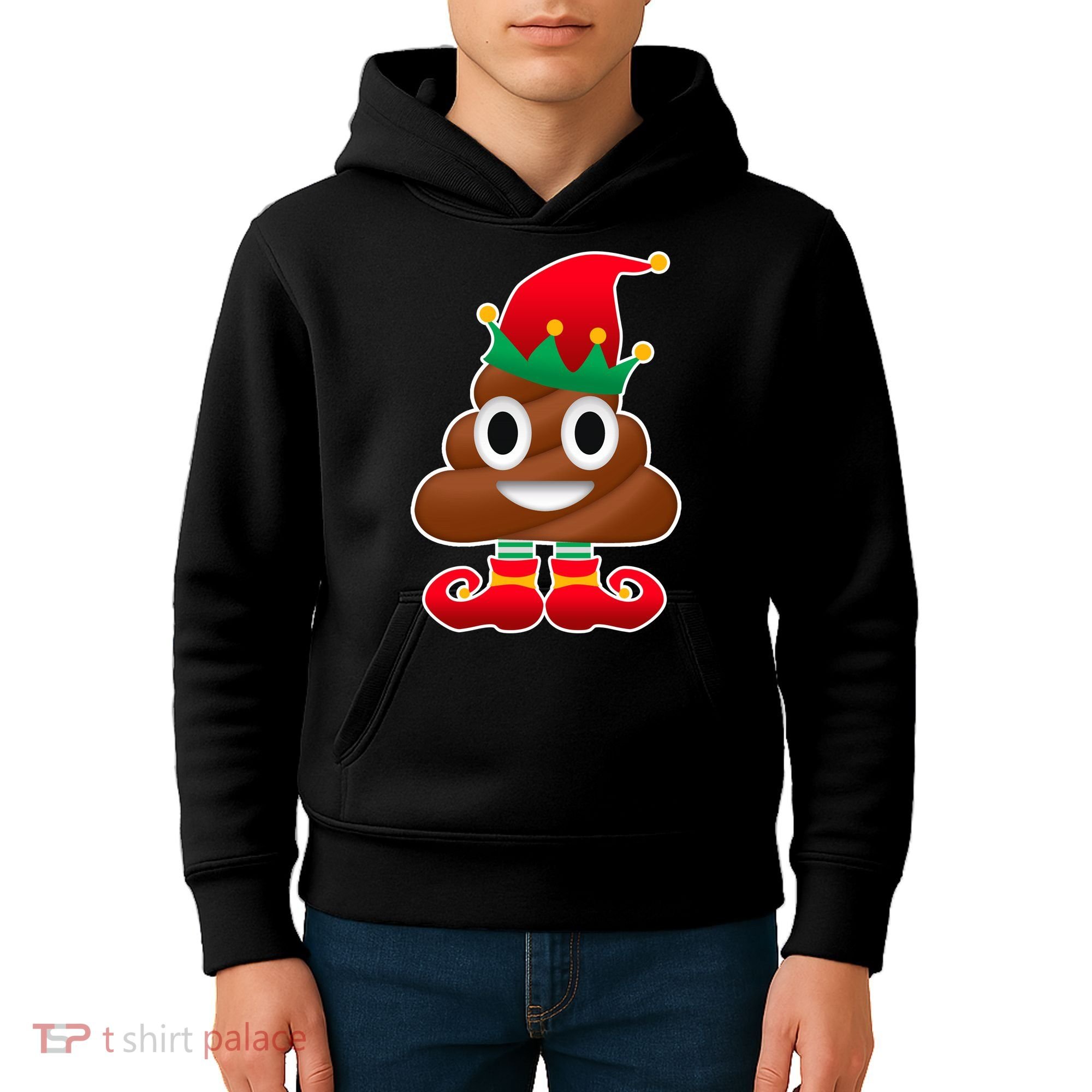 Santa Poop Emoji Christmas Kids Hoodie